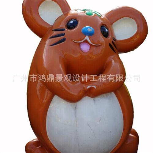 广州装饰工程公司玻璃钢雕塑玻璃钢公仔门头雕塑GRC假山流水