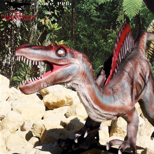 华龙年模型制作工厂仿真恐龙静态棘龙玻璃钢工艺主题乐园摆件