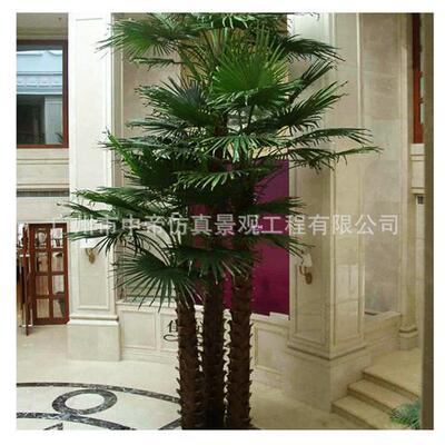 室内外仿真棕榈树景观植物人字树皮仿真蒲葵树假棕榈树