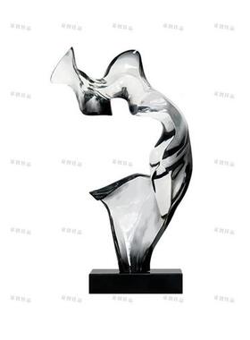 现代轻奢入户玄关装饰摆件客厅落地透明树脂雕塑酒店样板房装饰品