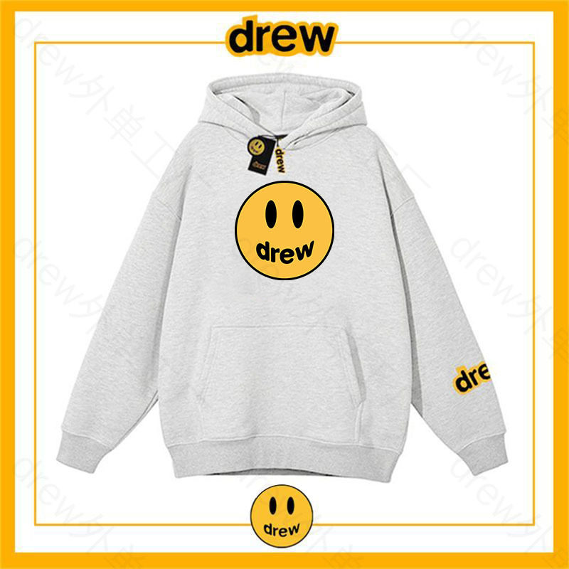 drew欧美笑脸高街美式连帽卫衣时尚休闲加绒外套男女学生秋冬穿搭