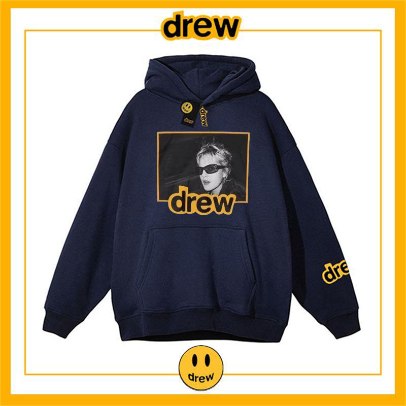 drew笑脸欧美潮牌美式卫衣ins秋冬情侣穿搭纯棉加厚连帽卫衣外套