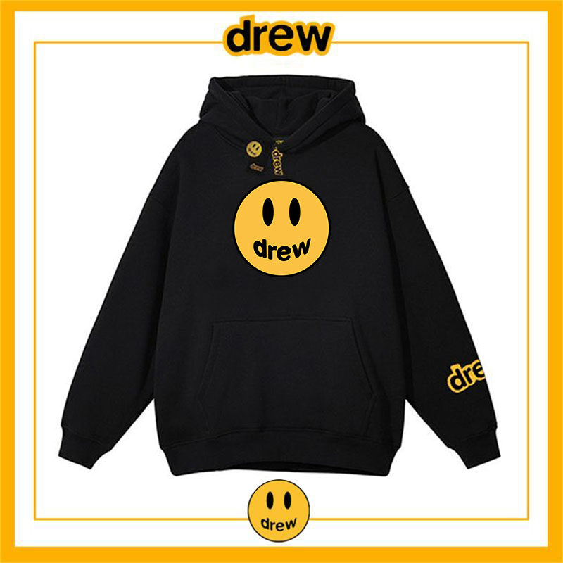 drew笑脸潮牌韩版女装明星网红连帽卫衣欧美时尚情侣秋冬纯棉外套