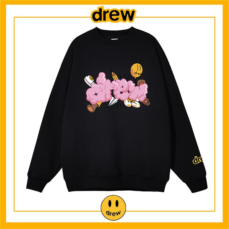 drew笑脸云朵美式套头卫衣时尚休闲百搭秋冬男女学生高街加厚外套