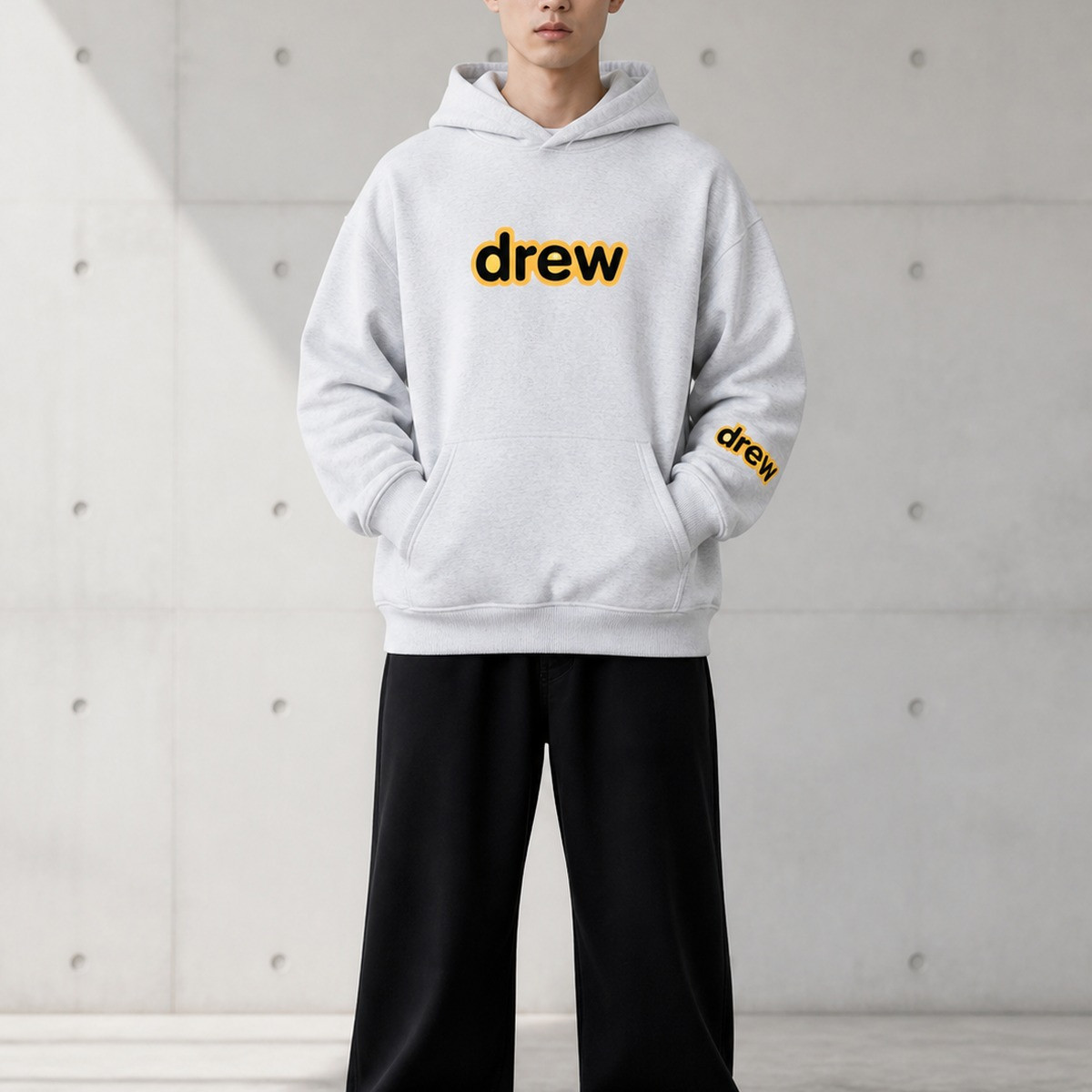 drew笑脸连帽卫衣外套秋冬潮牌休闲百搭情侣纯棉男女同款美式复古