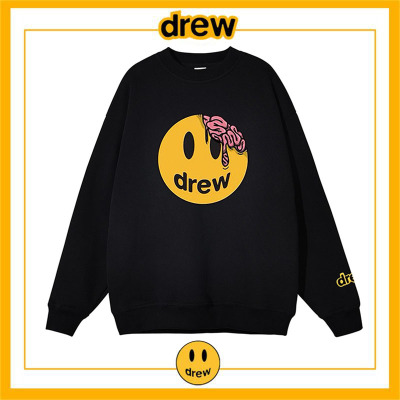 drew笑脸搞怪大脑美式套头卫衣时尚休闲秋冬男女学生百搭加厚外套