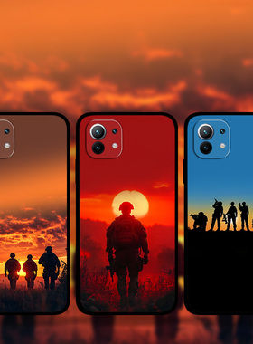 适用小米15Pro14p13Ultra12x11s军旅风手机壳Civi4爱国军魂剪影红米Note12TURBO兵哥哥周边定制k80k70k60k50e