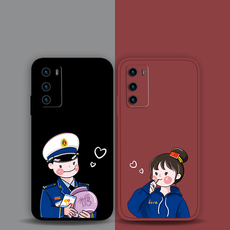 适用华为mate60Pro50e40消防员情侣款手机壳Pura70p60p50p40p喂糖蓝朋友周边照片定制nova12Ultra11p10麦芒11