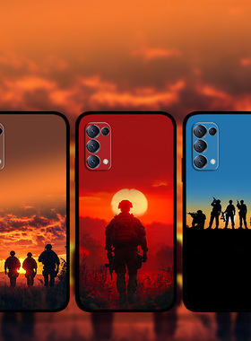 适用OPPOReno14Pro13p12p11p10军旅风手机壳爱国FindX8Pro军魂剪影k12k11k10兵哥哥周边定制RealmeGT5真我13
