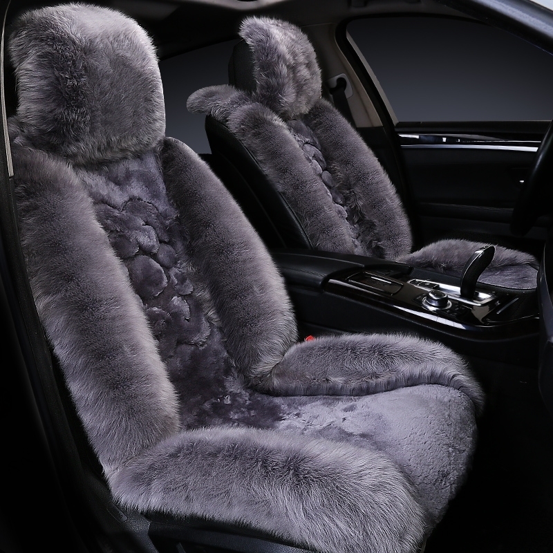 适用于冬季高档纯羊毛汽车坐垫奥迪A6L宝马5系迈腾座垫长毛绒座套