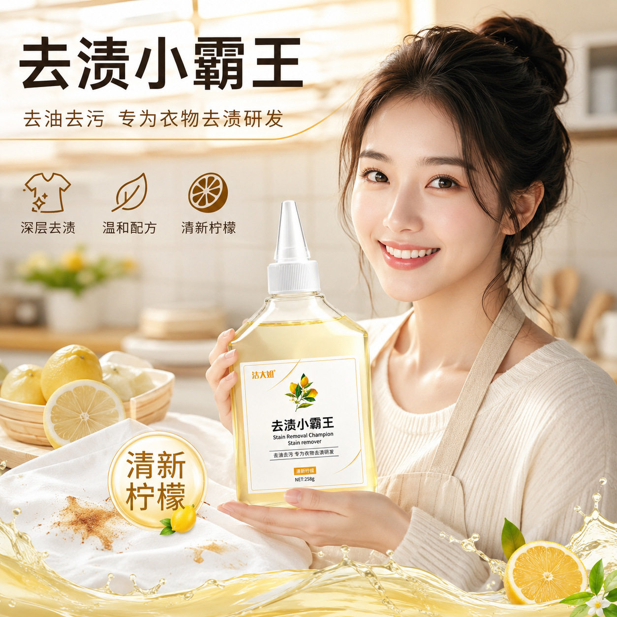 去渍小霸王衣服去油迹神