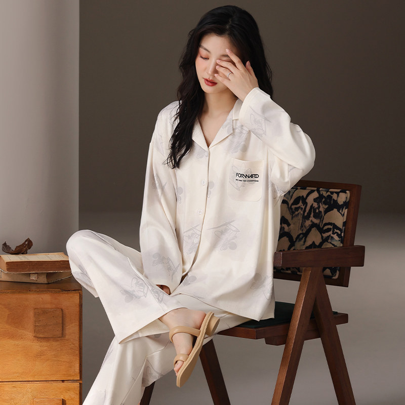 春季睡衣女韩版开衫网红风纯棉可外穿长袖全棉家居服套装