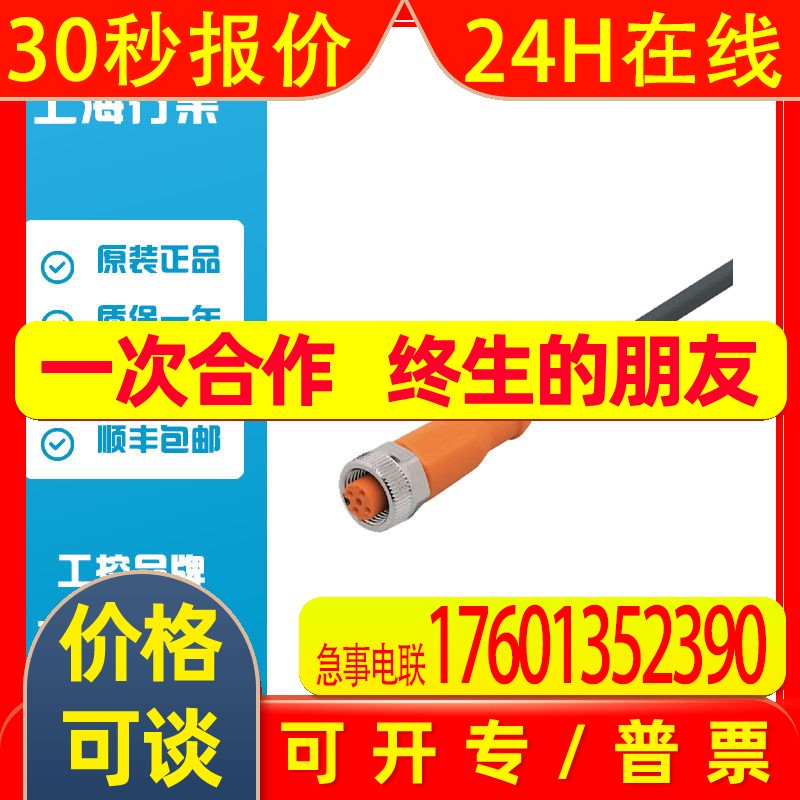 易福门IFM 带插座连接电缆EVC002