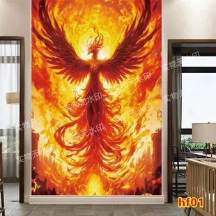 神鸟火凤凰金凤凰装饰画凤凰涅槃不屈不挠客厅沙发背景墙励志画