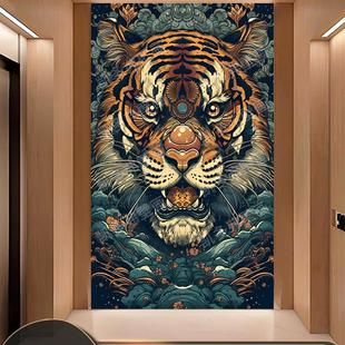 插画十二生肖属相鼠牛虎兔龙蛇马羊猴鸡狗壁画自粘贴纸定制海报