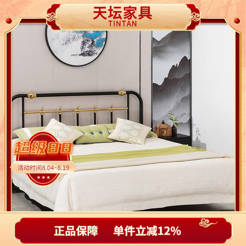天坛家具铁艺床单人钢管环保