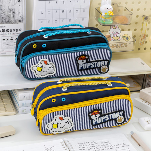 新款大容量笔袋ins风日系可爱铅笔袋男孩子文具盒小学生文具袋女