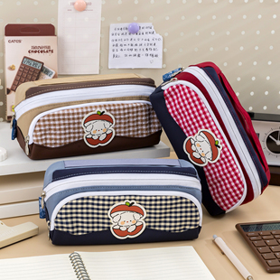 卡通耐脏防污笔袋初中生磁吸大容量铅笔袋小学生女孩子文具袋男生