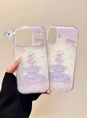 卡通紫色Kitty花仙子许愿池IMD双层手机壳适用iPhone17 · 壳+手链 iPhone 14 Pro Max