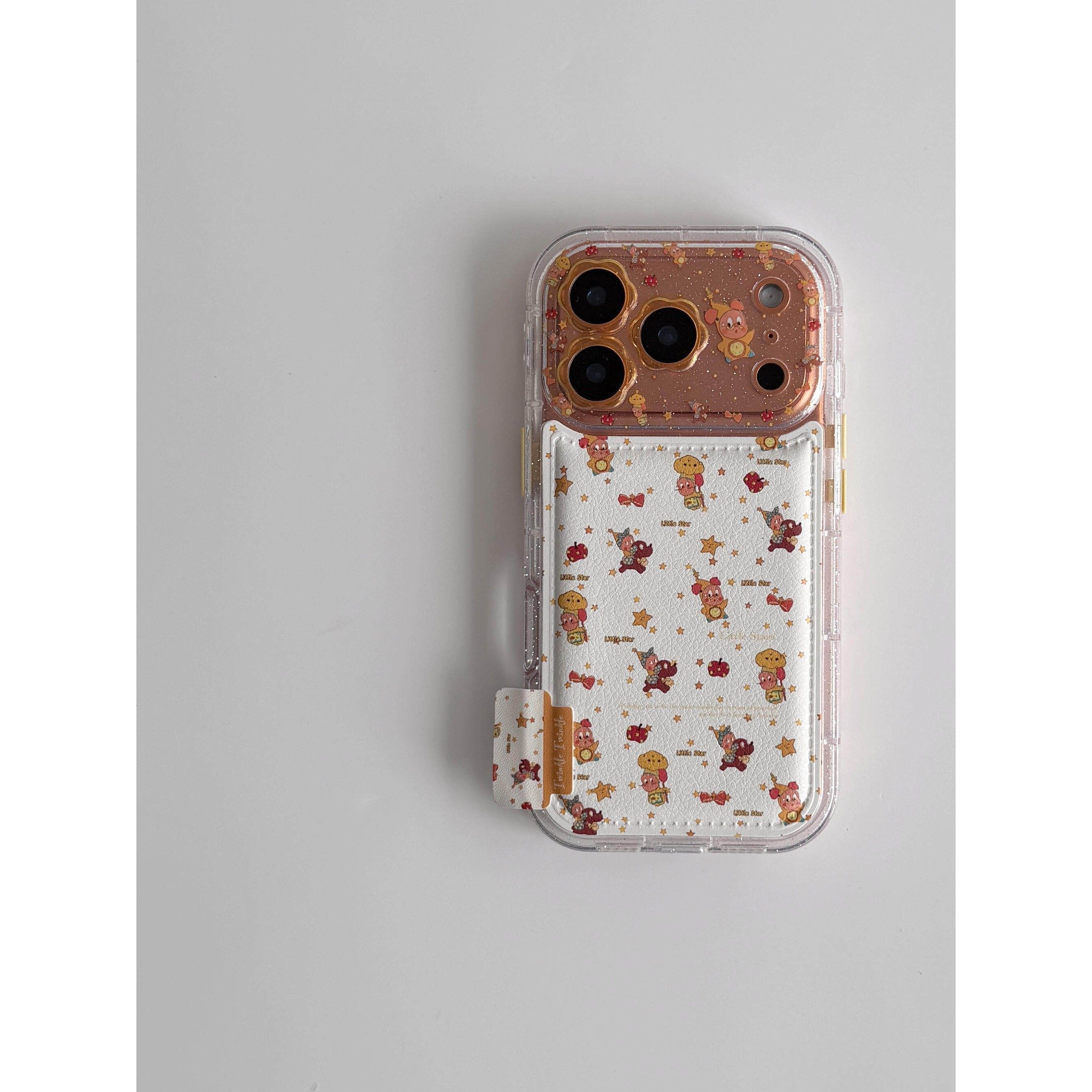 适用软萌可爱鼓包皮质星星苹果17/16/15Pro手机壳 · 苹