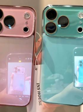 韩系ins高级感深蓝色电镀适用iphone17promax苹果16pro手机壳新款 · 苹果11promax 深海蓝色