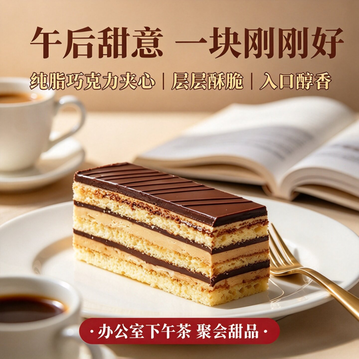 层遇歌剧院千层巧克力夹心蛋糕