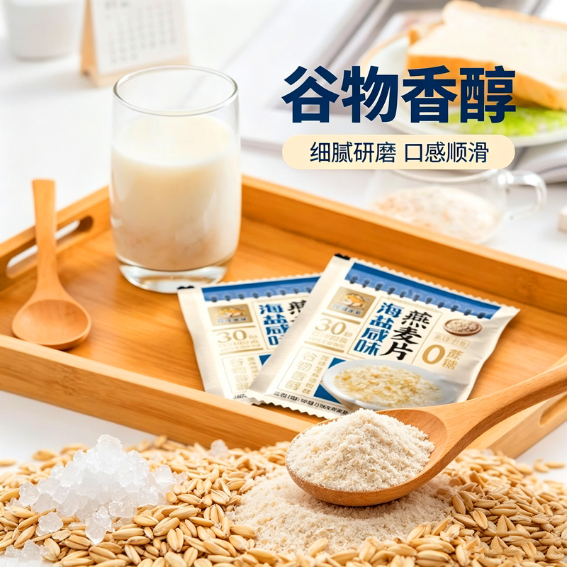 双捷金雀海盐咸味燕麦片小袋分装冲饮谷物懒人早餐充饥代餐麦片