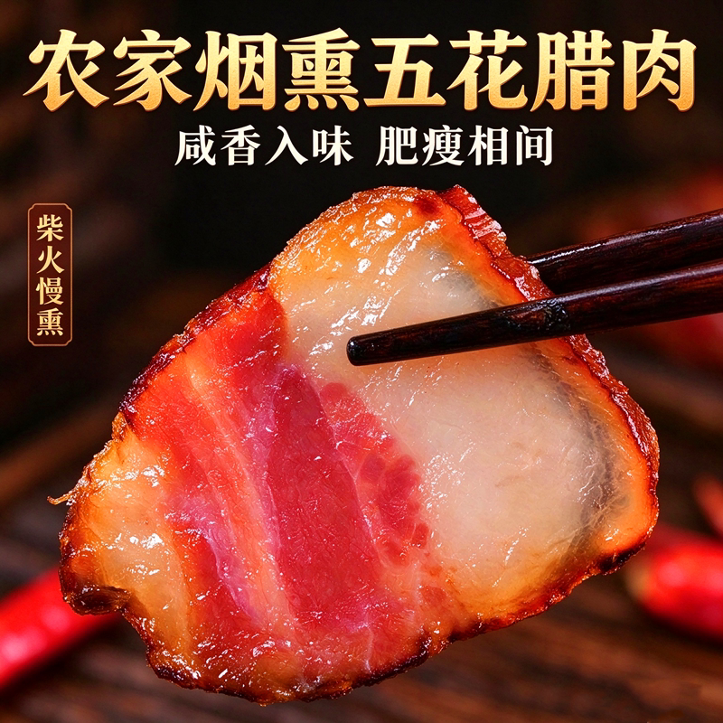 湘西土猪烟熏后腿腊肉