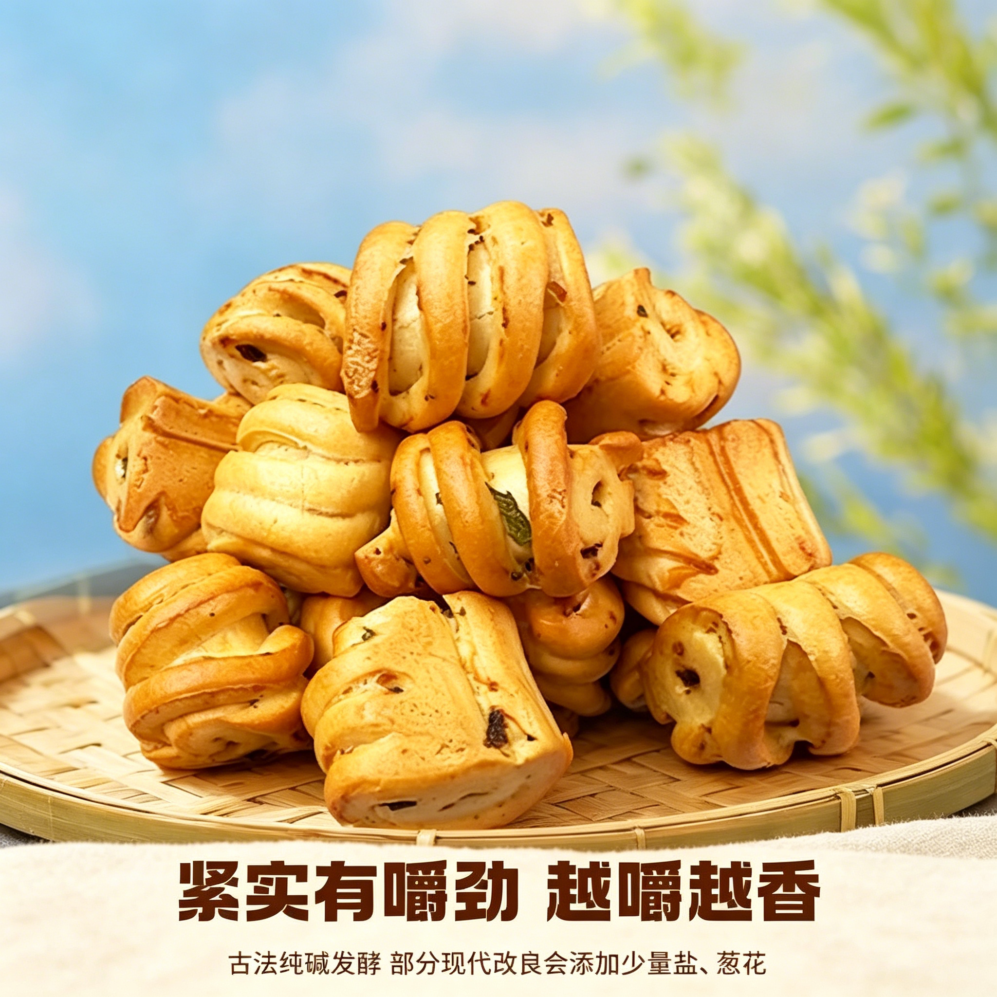山西特产纯碱烤馍非油炸小花卷