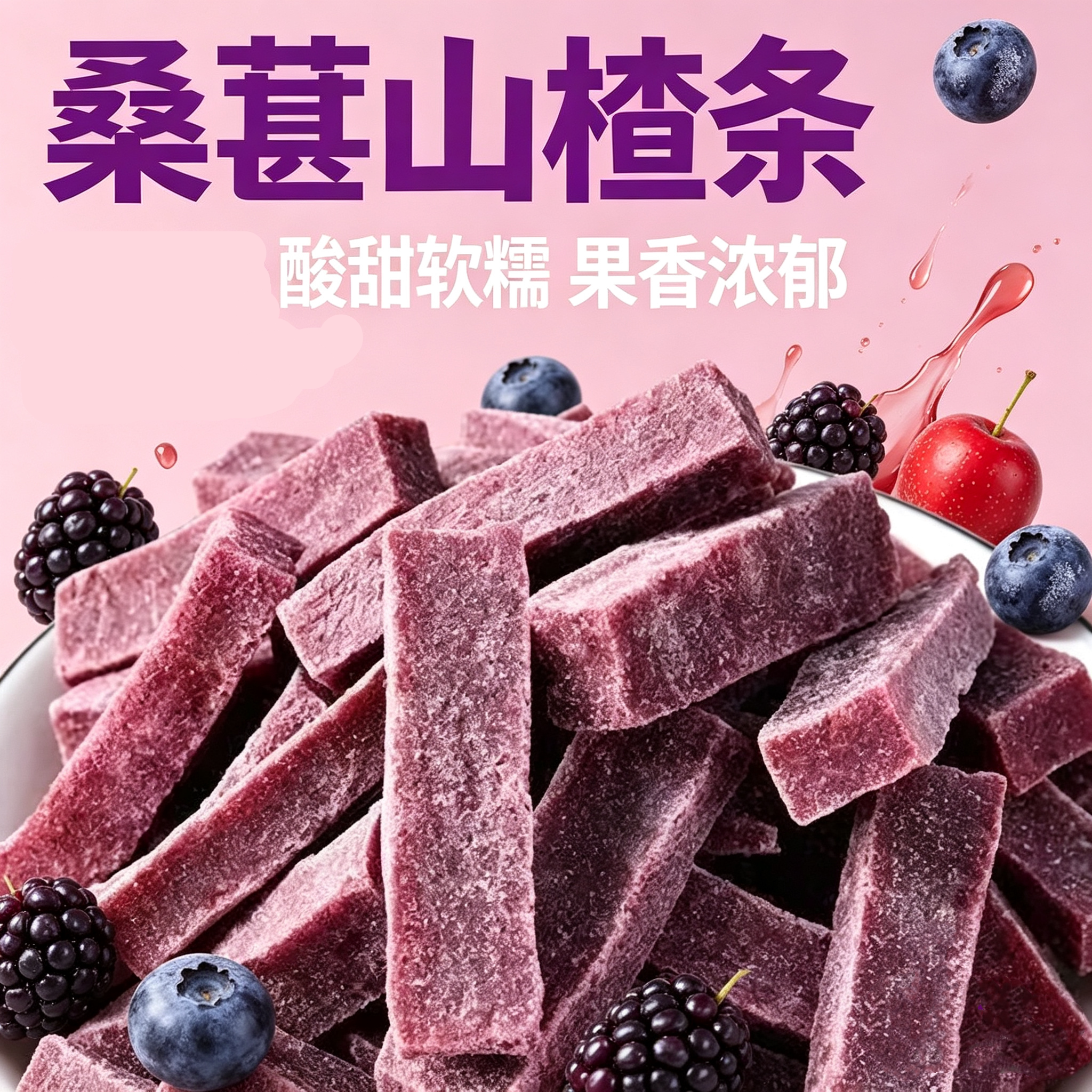谢朵朵桑葚蓝莓山楂条505g