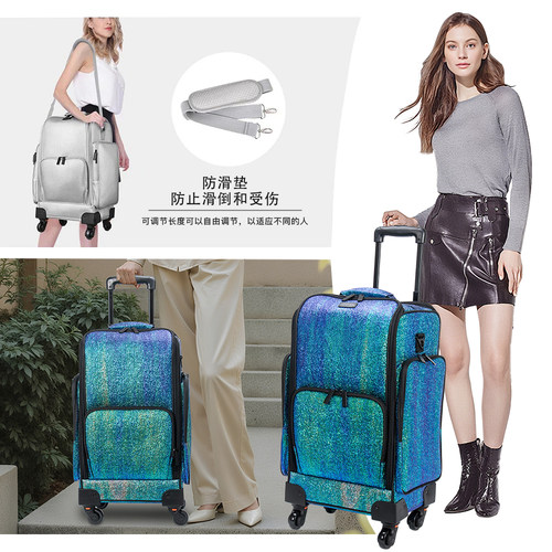 专业化妆箱便捷美甲箱纹绣工具箱化妆师收纳行李箱万向轮拉杆箱