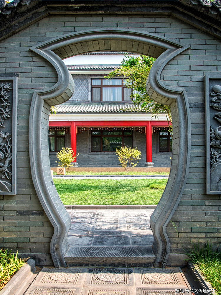 定制仿古新中式古建庭院青砖月亮门拱门月洞门回文线踏脚线腰线走