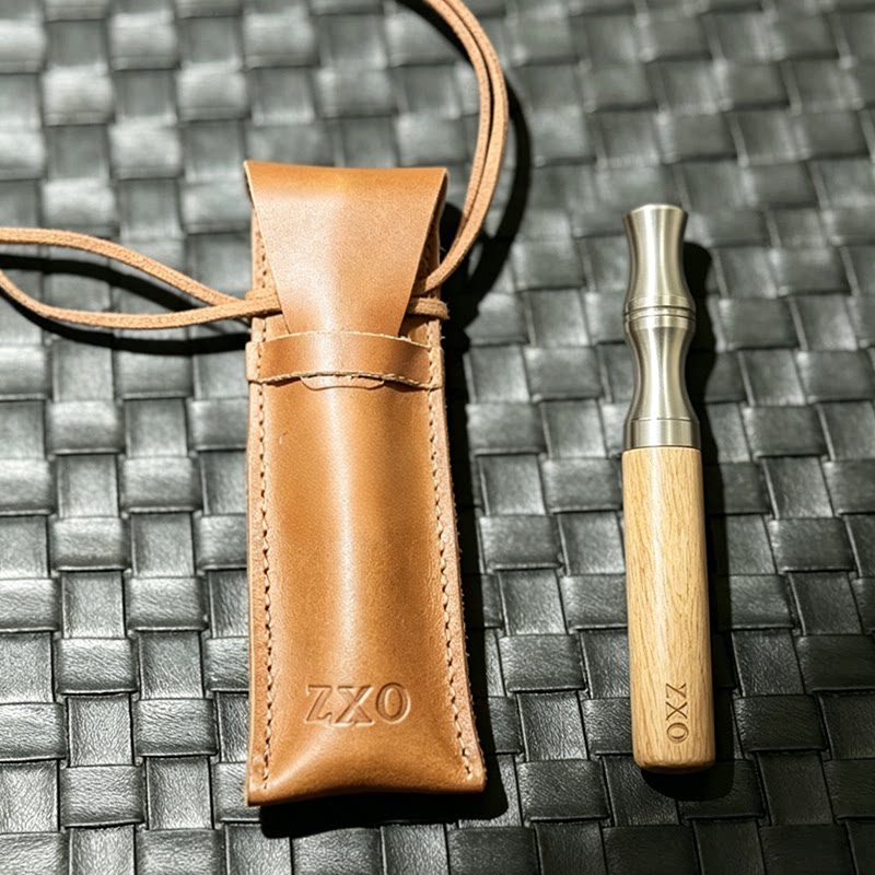 zxo保护套替烟棒专用小牛皮真皮带长绳可挂脖方便耐用复古收纳袋图片