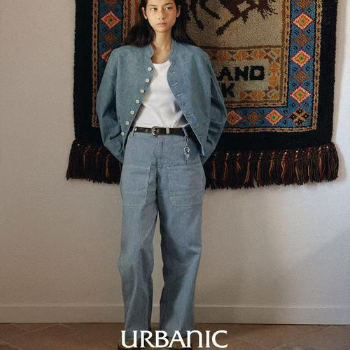 韩国urbanic 30牛仔外套复古休闲宽松立领长袖百搭潮流夹克上衣