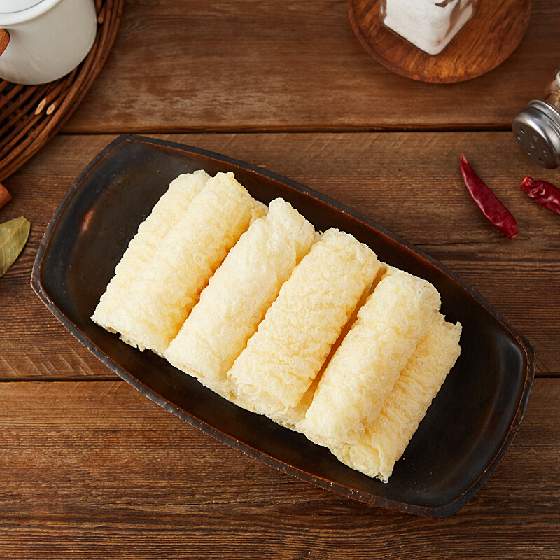 响铃卷炸豆皮卷炸腐竹油豆腐皮干货脆铃卷香港素食火锅食材椰子鸡