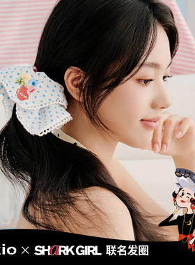 Likio x SharkGirl 插花系列 刺绣花瓶错位拼接 设计感手帕发圈