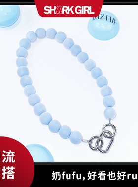 薄荷珠珠链鱼跃杯随行链手机挂绳清新可爱高级感