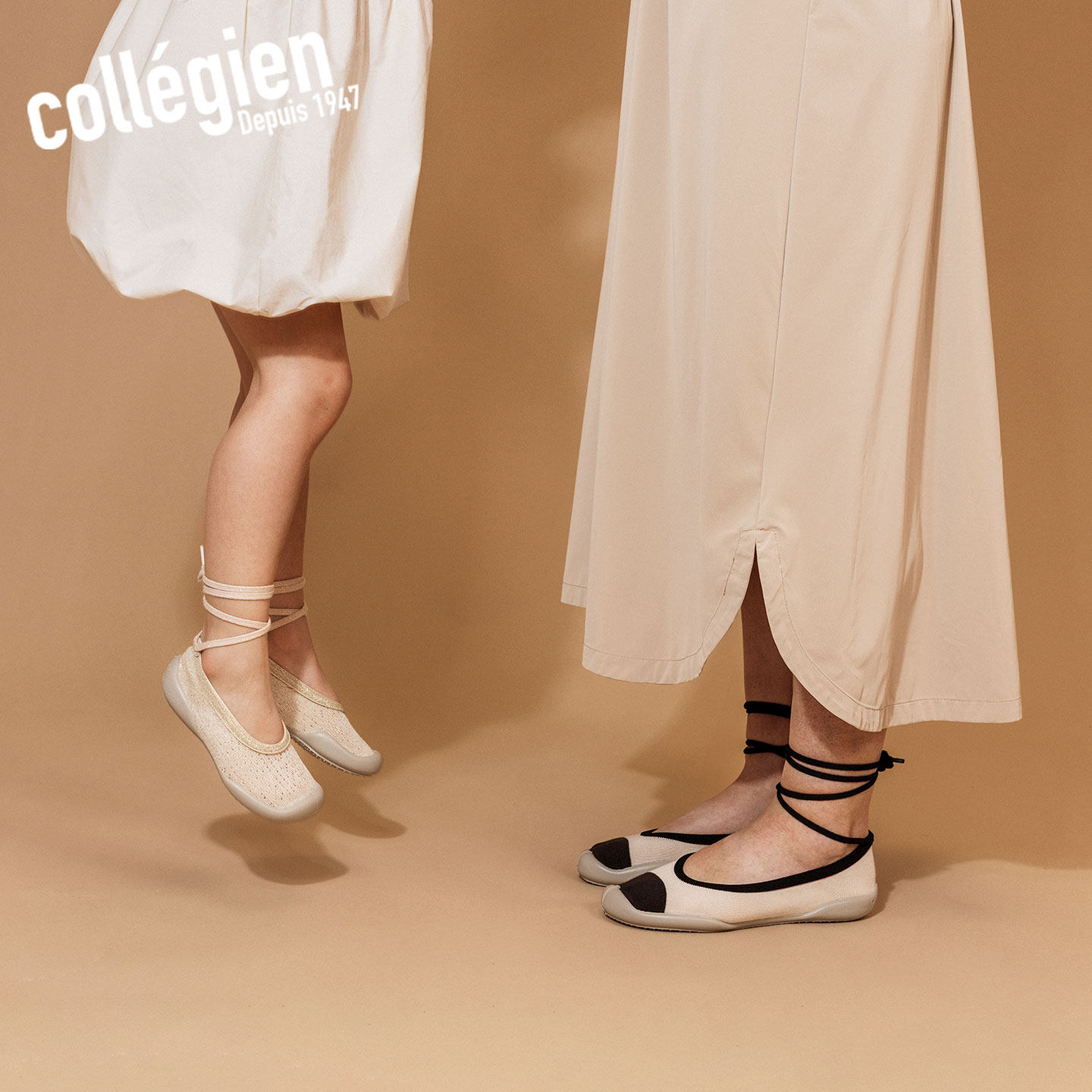 法国Collegien儿童室内鞋2026新款女童绑带芭蕾鞋女宝宝舞蹈鞋子