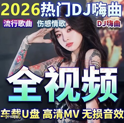 全视频歌曲车载U盘2026新款抖音热门歌曲DJ视影MV伤感高清MP4优盘