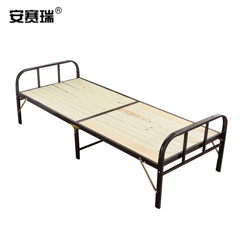 安赛瑞折叠床单人床对折午休床硬板床198x120cm救灾折叠床松木床