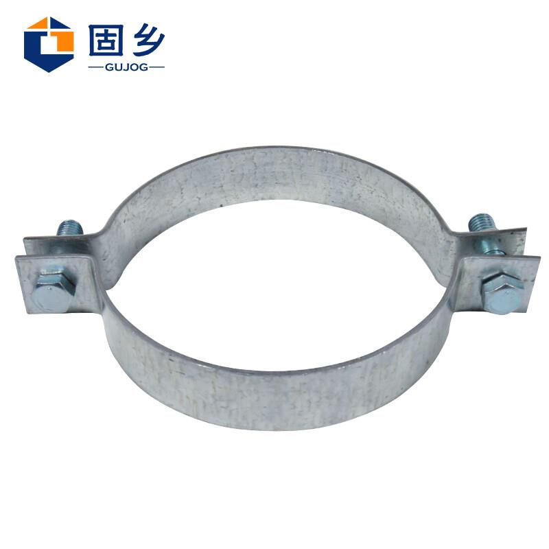 固乡【电线杆双半圆抱箍】管夹广告牌镀锌扁铁管道卡箍水管电缆拉
