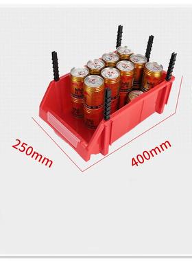 时通红色C4#400*250*160加厚货架斜口零件盒组合式物料盒螺丝盒塑
