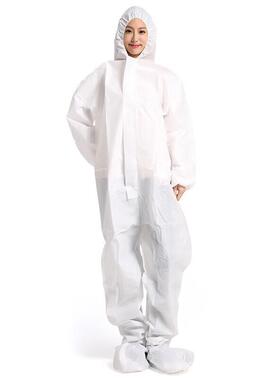 工品星防护服连体防尘服连帽连脚工作服喷漆防水防油GPX-FHF1白色