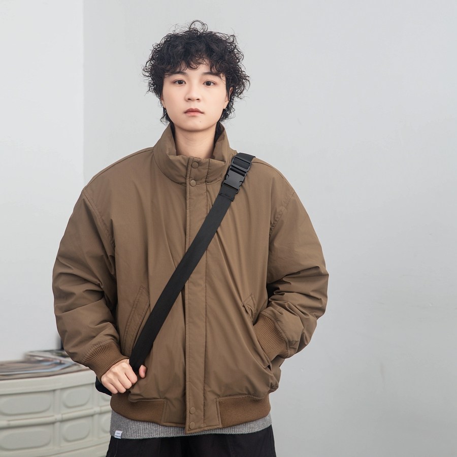 基础短款涤纶羽绒服日系立领