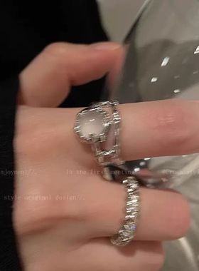 蝴蝶戒指女ins潮小众设计感个性冷淡风开口可调节食指戒尾戒