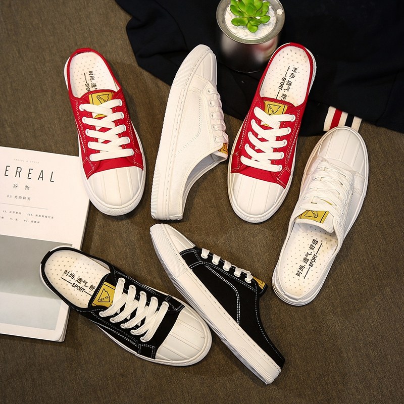 夏季男士拖鞋韓版潮流外穿半拖鞋男帆布無跟懶人壹腳蹬包頭拖包郵在類目 流行男鞋, 拖鞋, 包頭拖中 - 來自Buy2taobao.com提供專業的淘寶代購服務