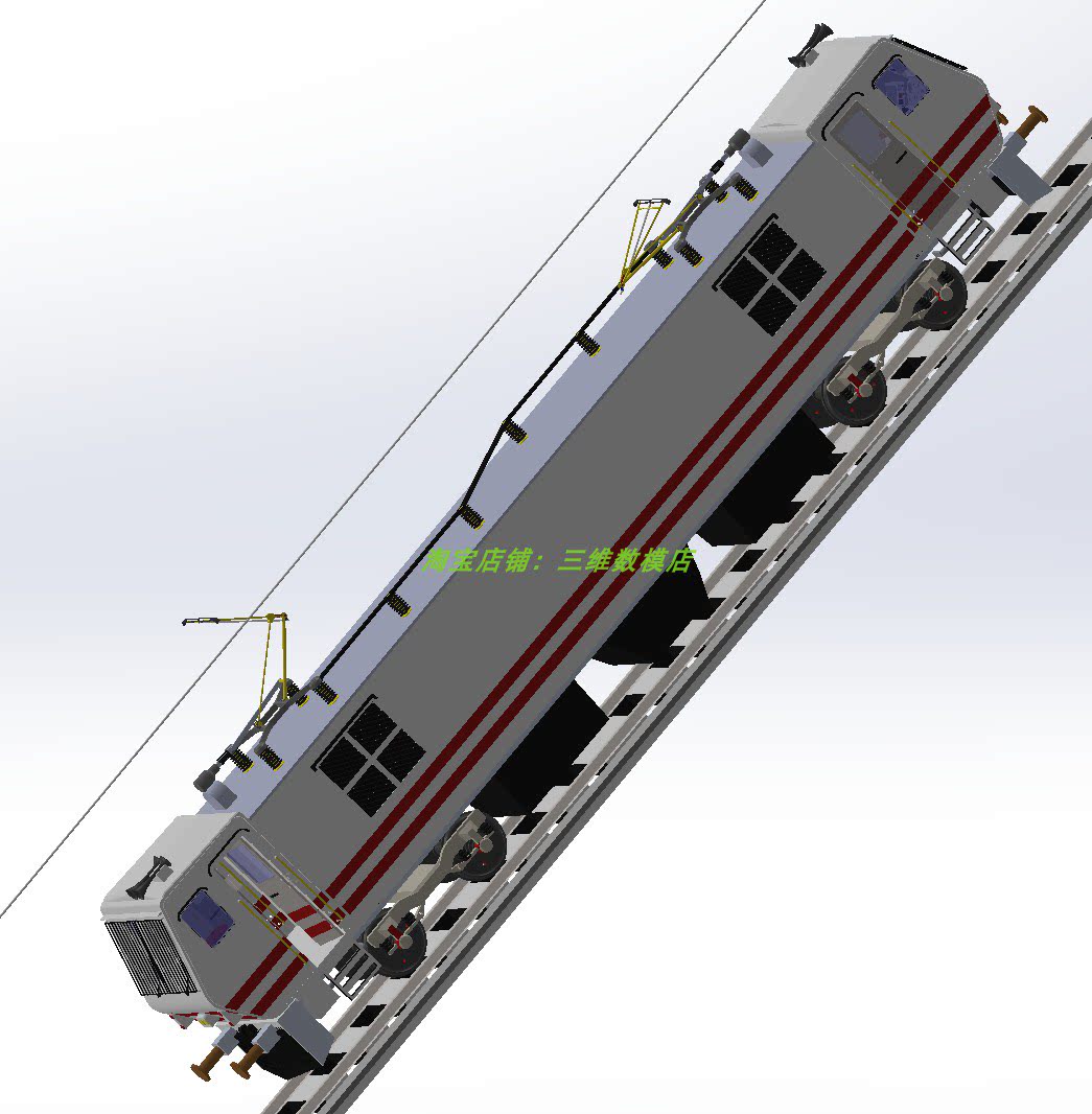 电力电动机车头火车列车概念3d三维几何数模型solidworks铁路轨道