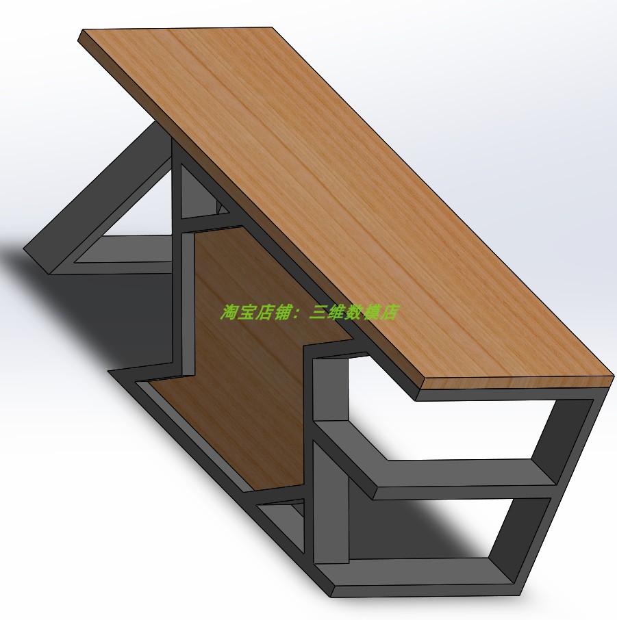 办公桌子3d三维几何数模型solidworks含参stp格式课桌工作桌书桌
