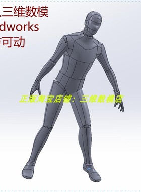 男士假人体 关节活动画仿真 Solidworks三维几何数模型3D打印素材