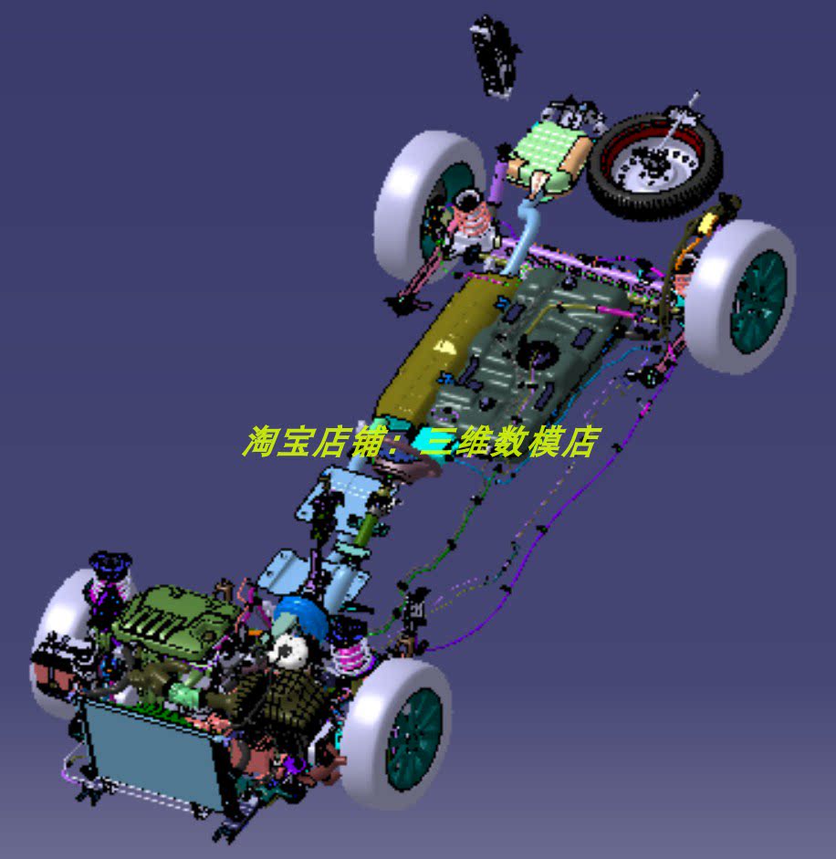 别克gl8汽车mpv底盘动力燃油箱3d三维几何数模型转向节制动硬管系